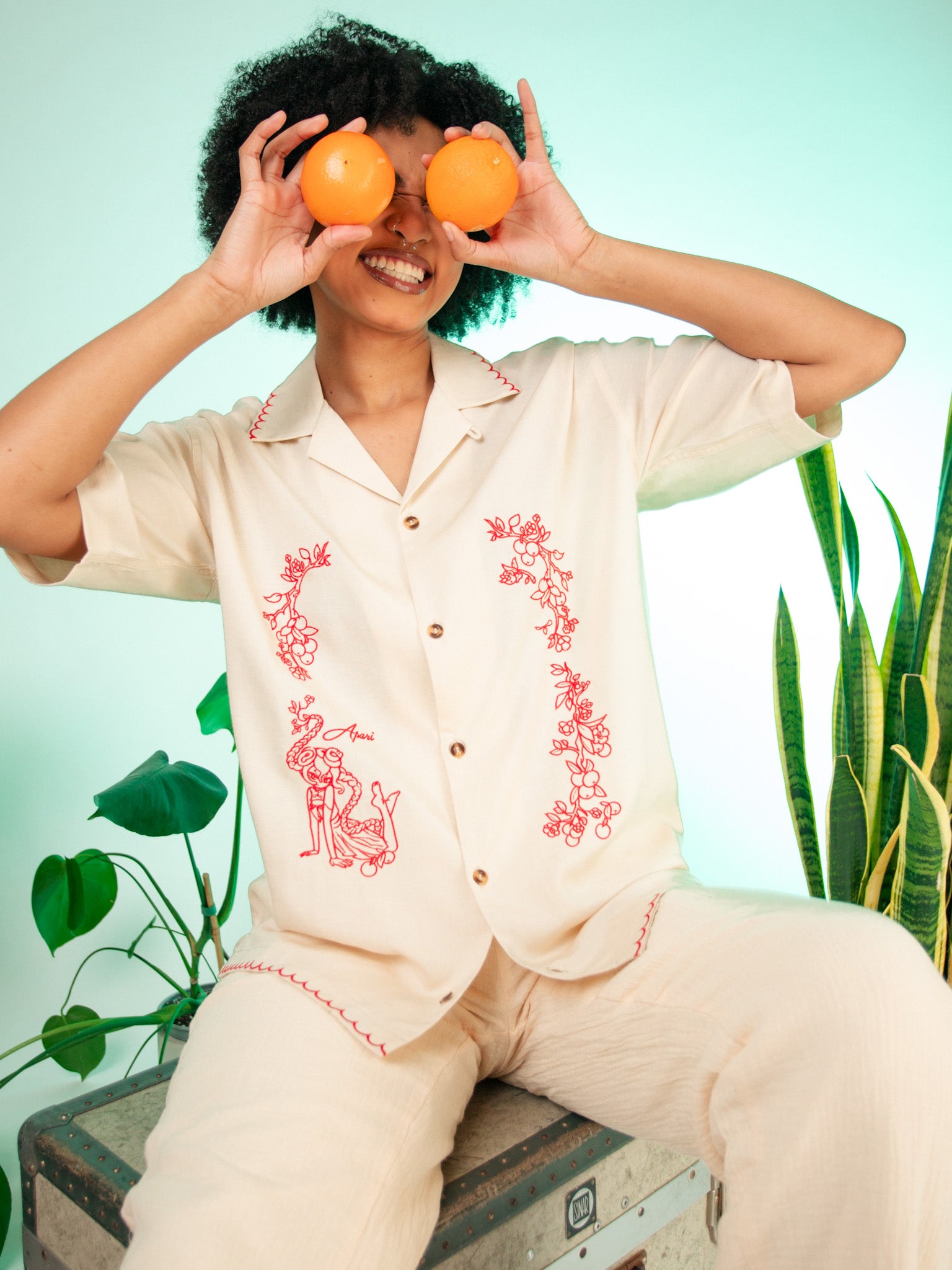 Year of the Snake Button Down Cream