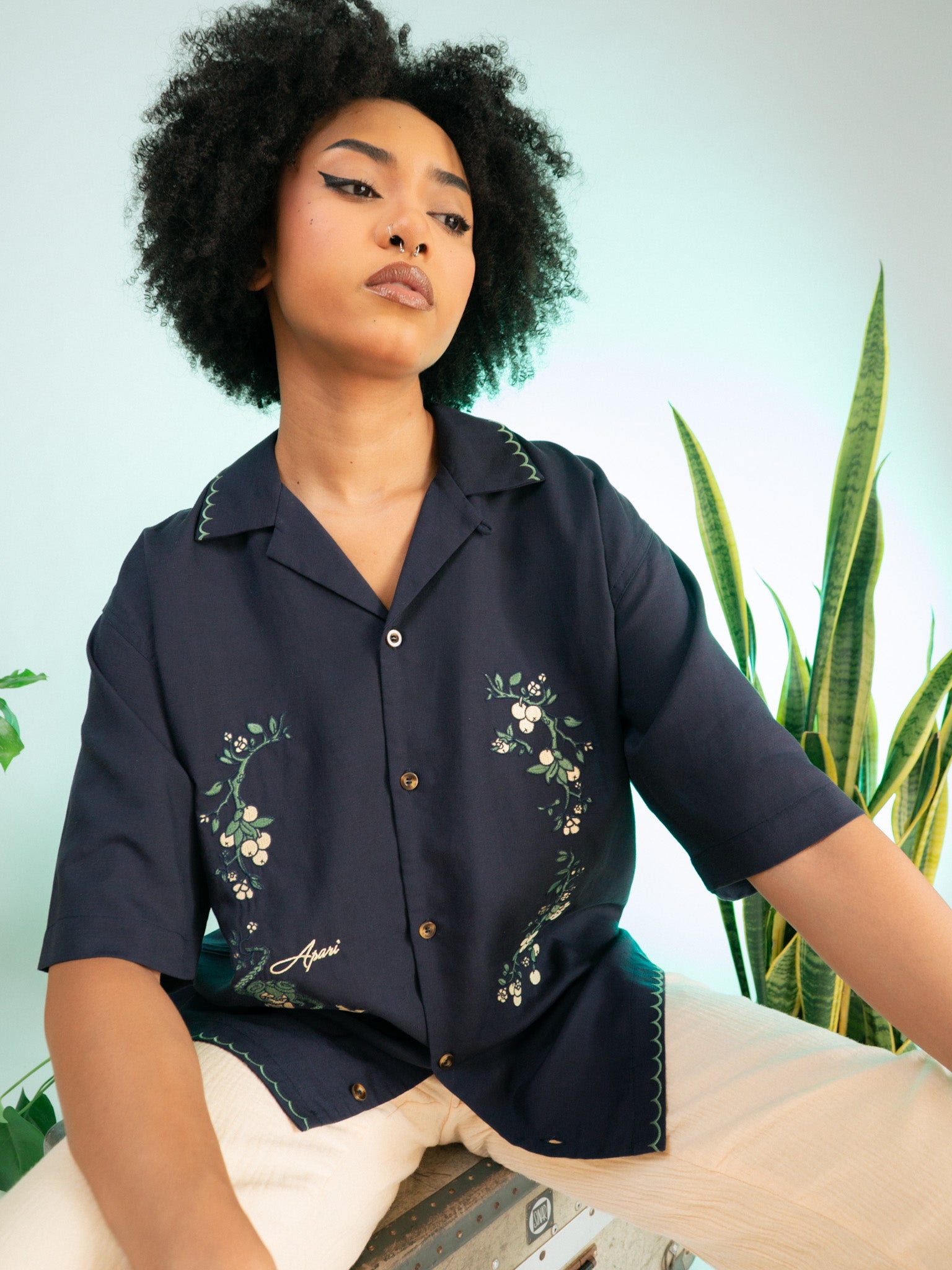 Year of the Snake Button Down Navy