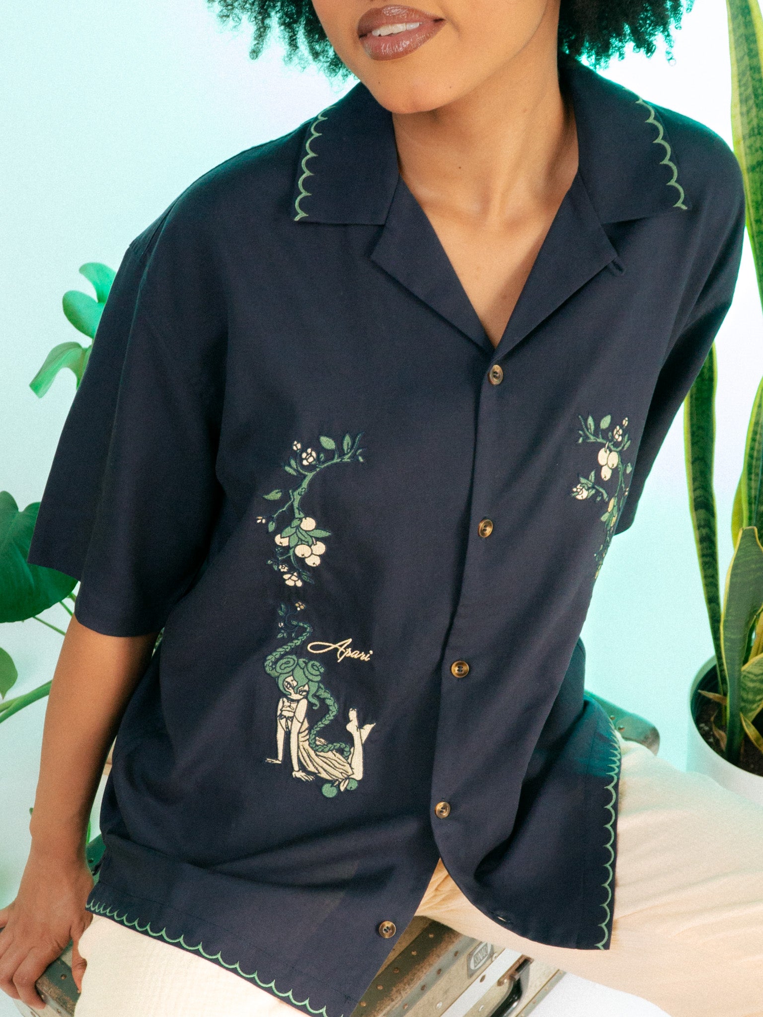 Year of the Snake Button Down Navy