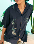 Year of the Snake Button Down Navy