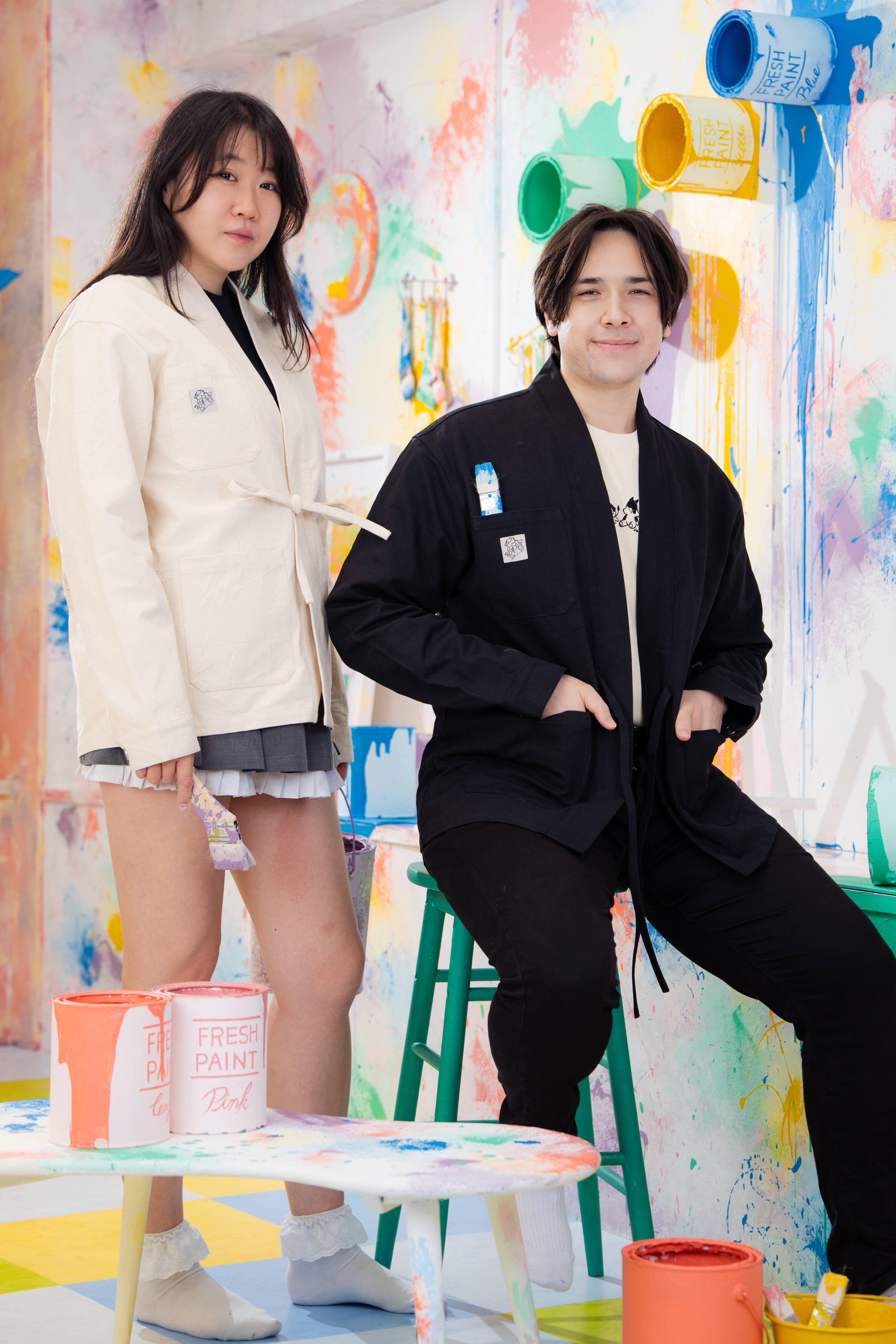 Spilled Ink Noragi Jacket Cream – Apari
