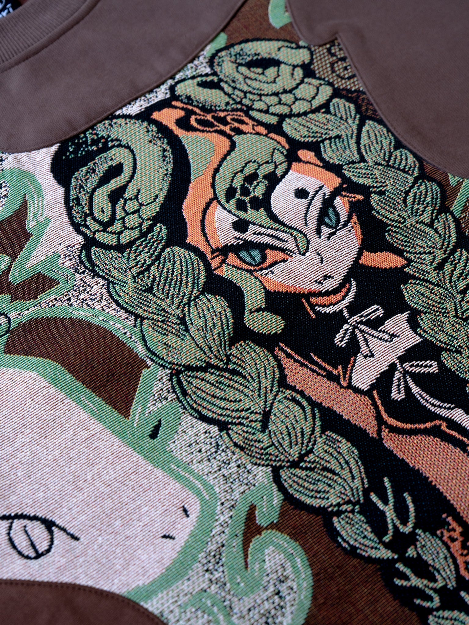 Year of the Snake Woven Brown Sweater