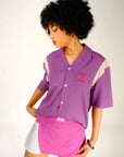 Apari Split Pleated Skirt Magenta