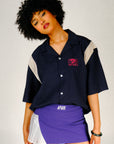 Apari Split Pleated Skirt Navy