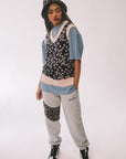 Woven Floral Sweatpant Grey
