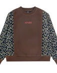 Woven Floral Sweatshirt Brown