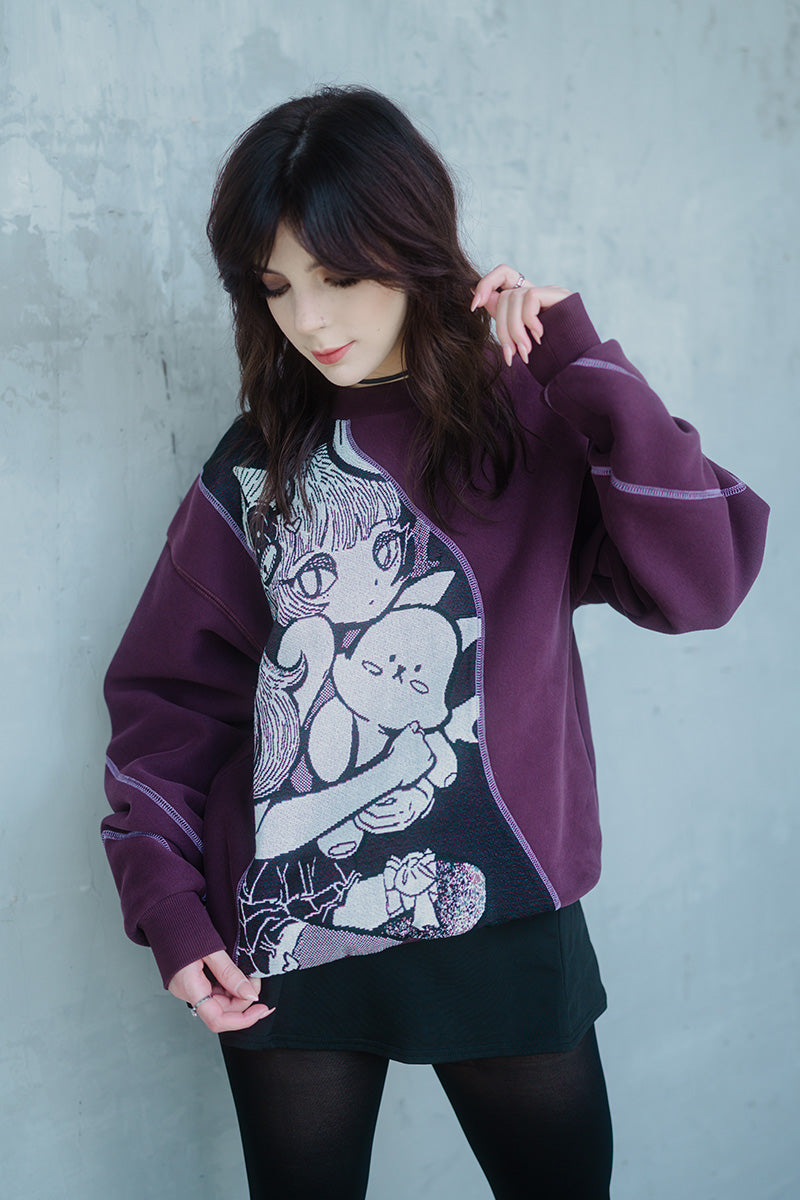 Ironmouse Woven Royal Plum Sweater – Apari