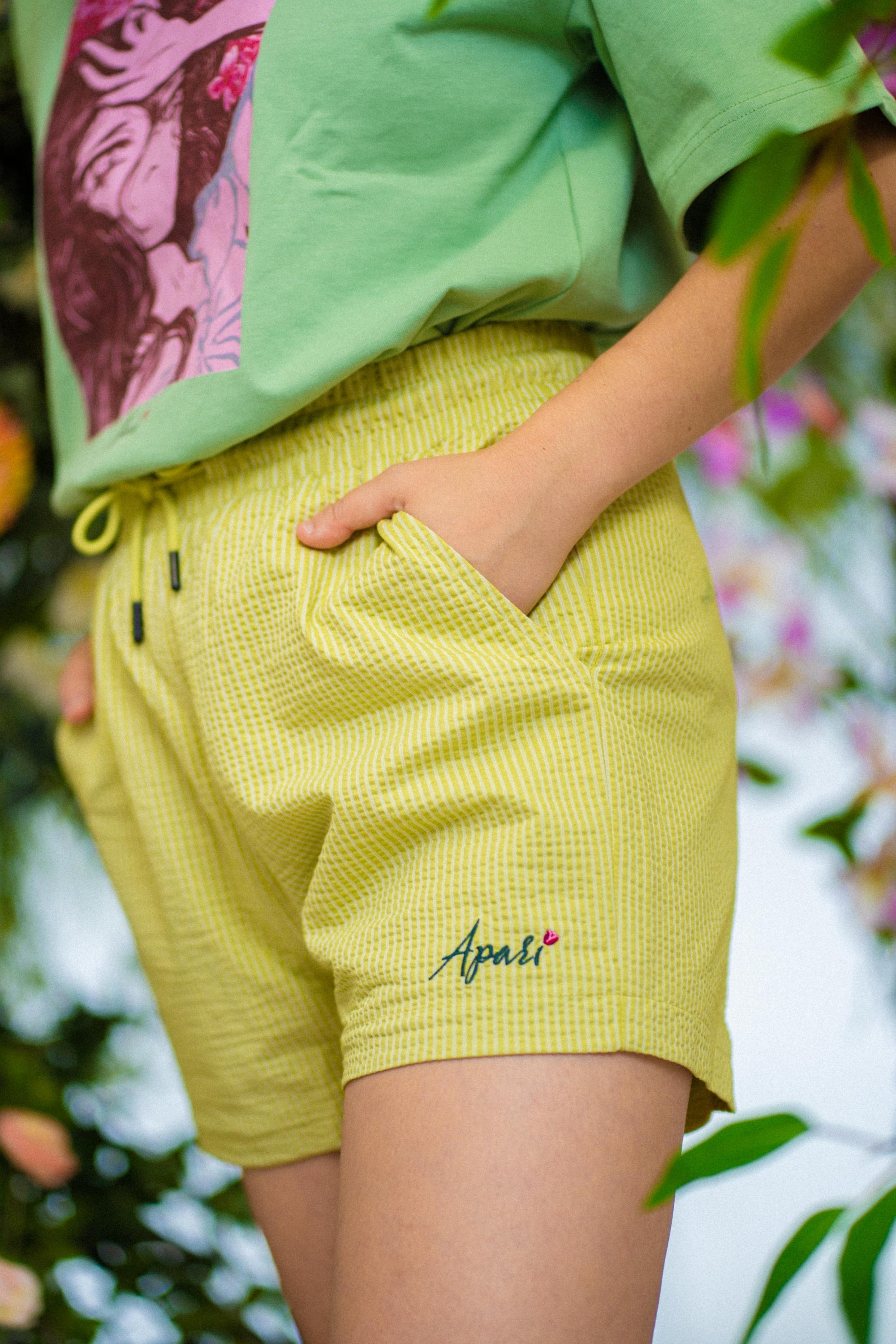 Seersucker Women&#39;s Short Green