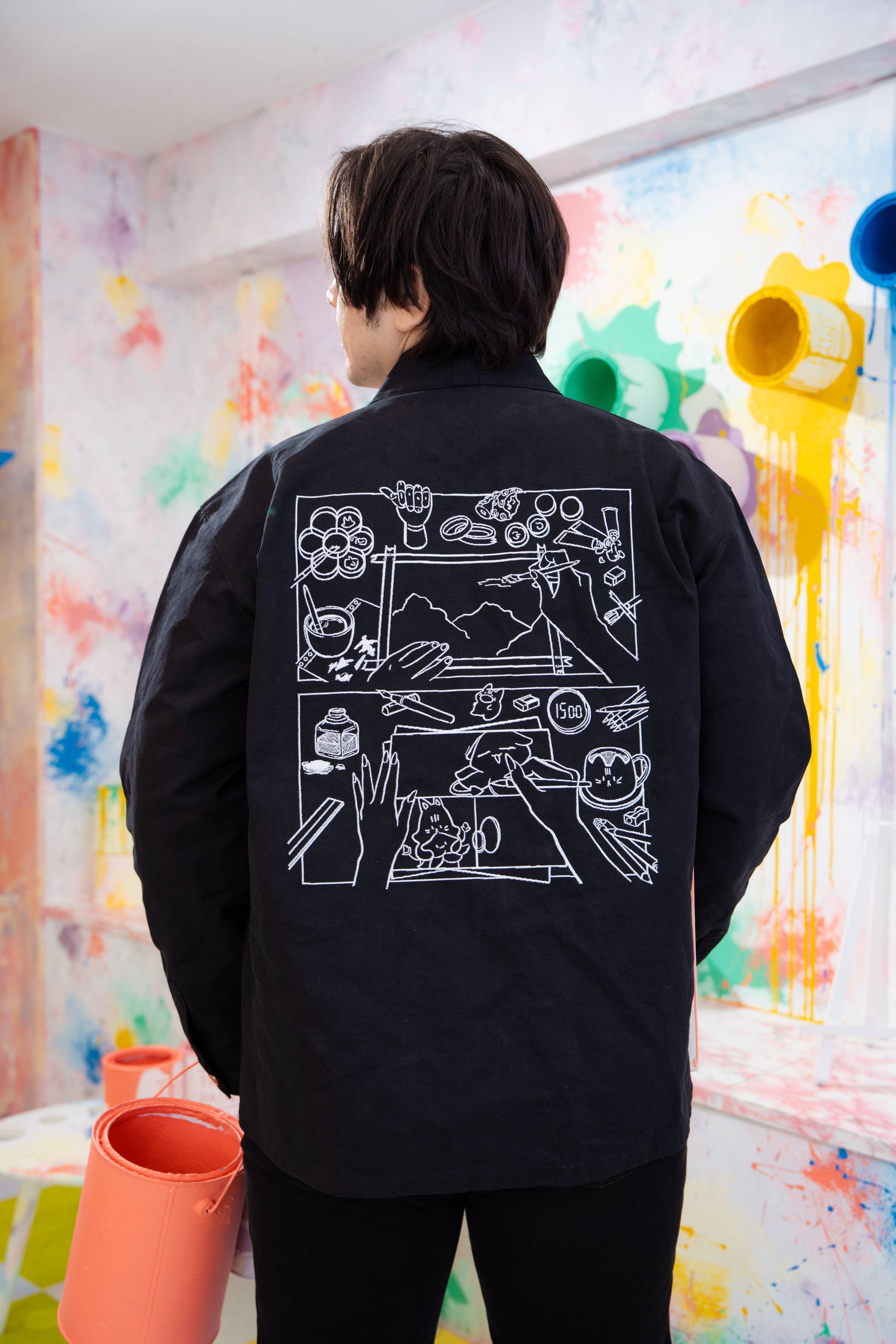 Spilled Ink Noragi Jacket Black