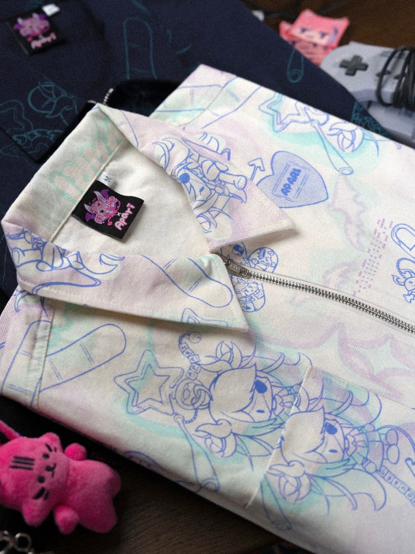 IM Charm Zip Work Shirt Cream