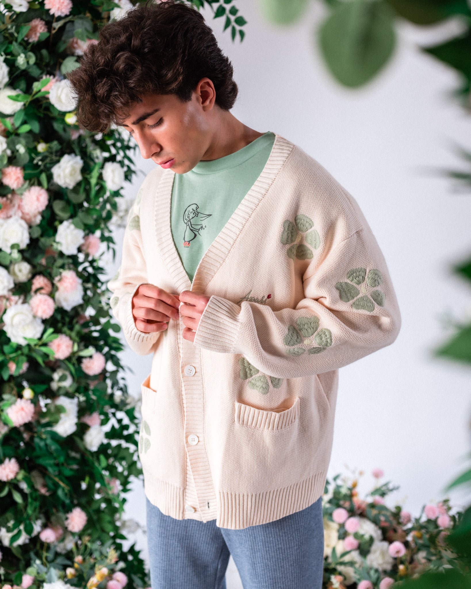 Flower Knit Cardigan
