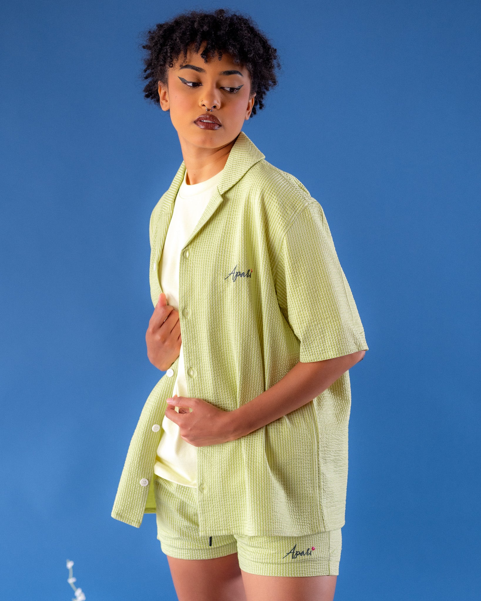 Seersucker Women&#39;s Short Green