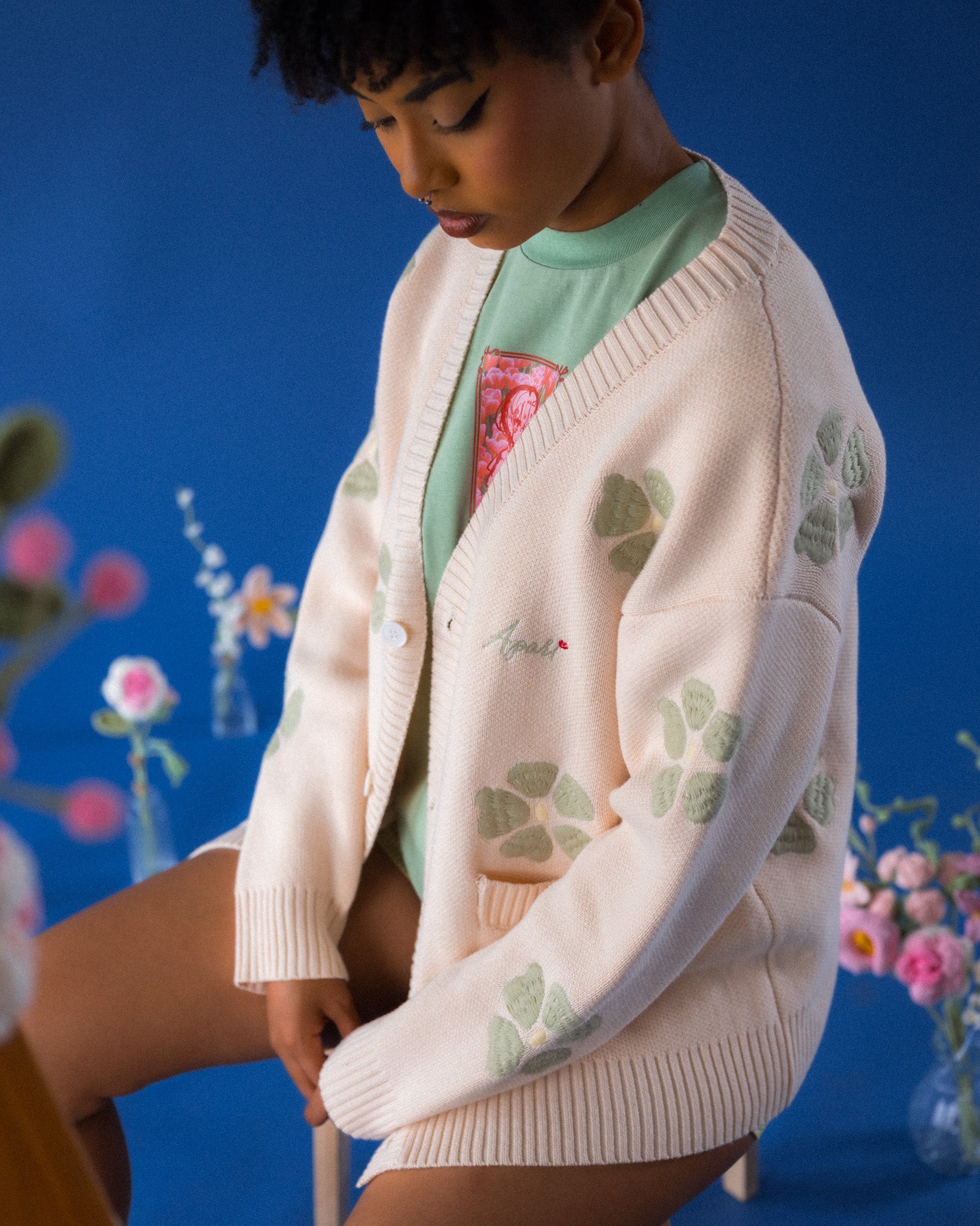 Flower Knit Cardigan