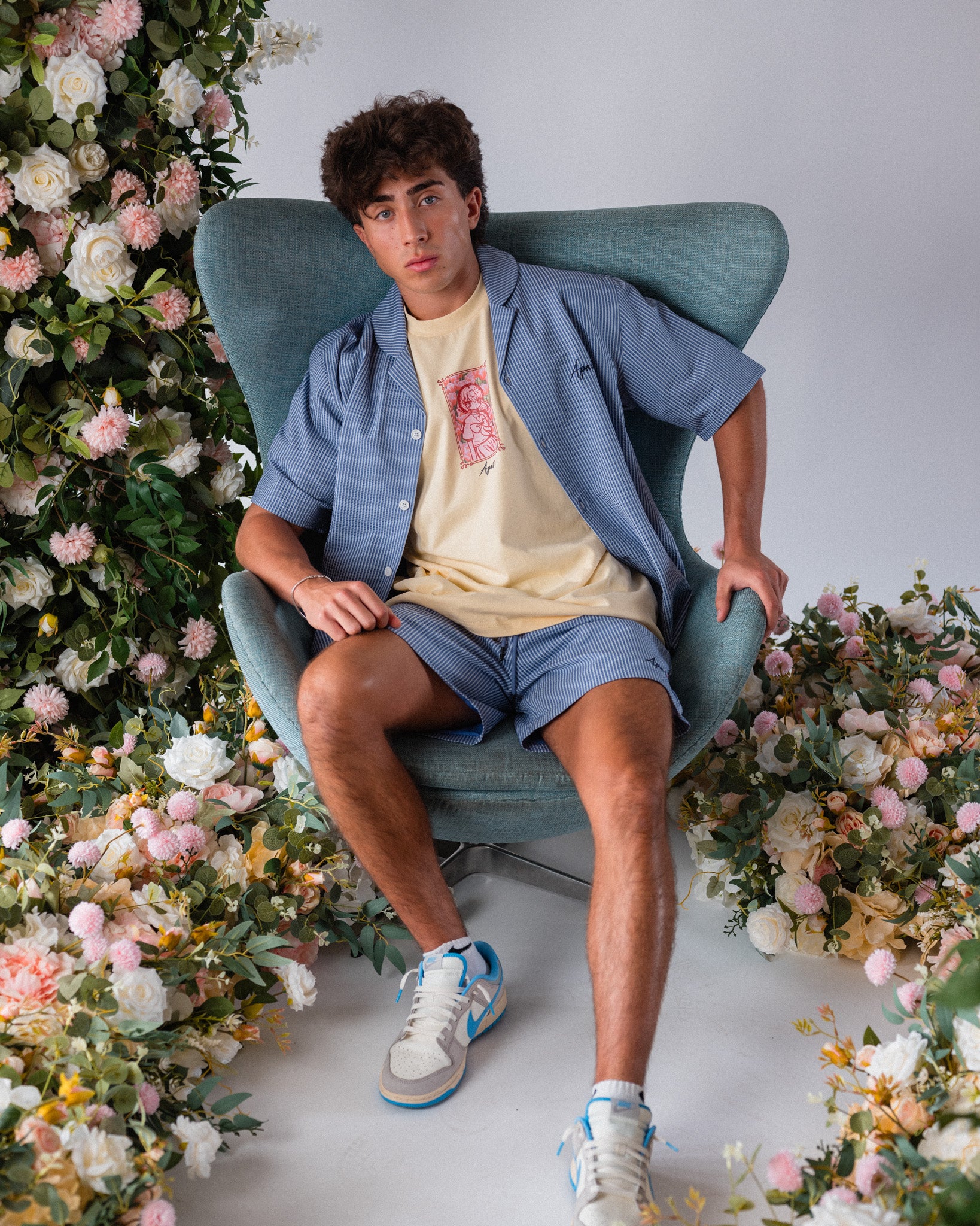 Seersucker Unisex Short Blue