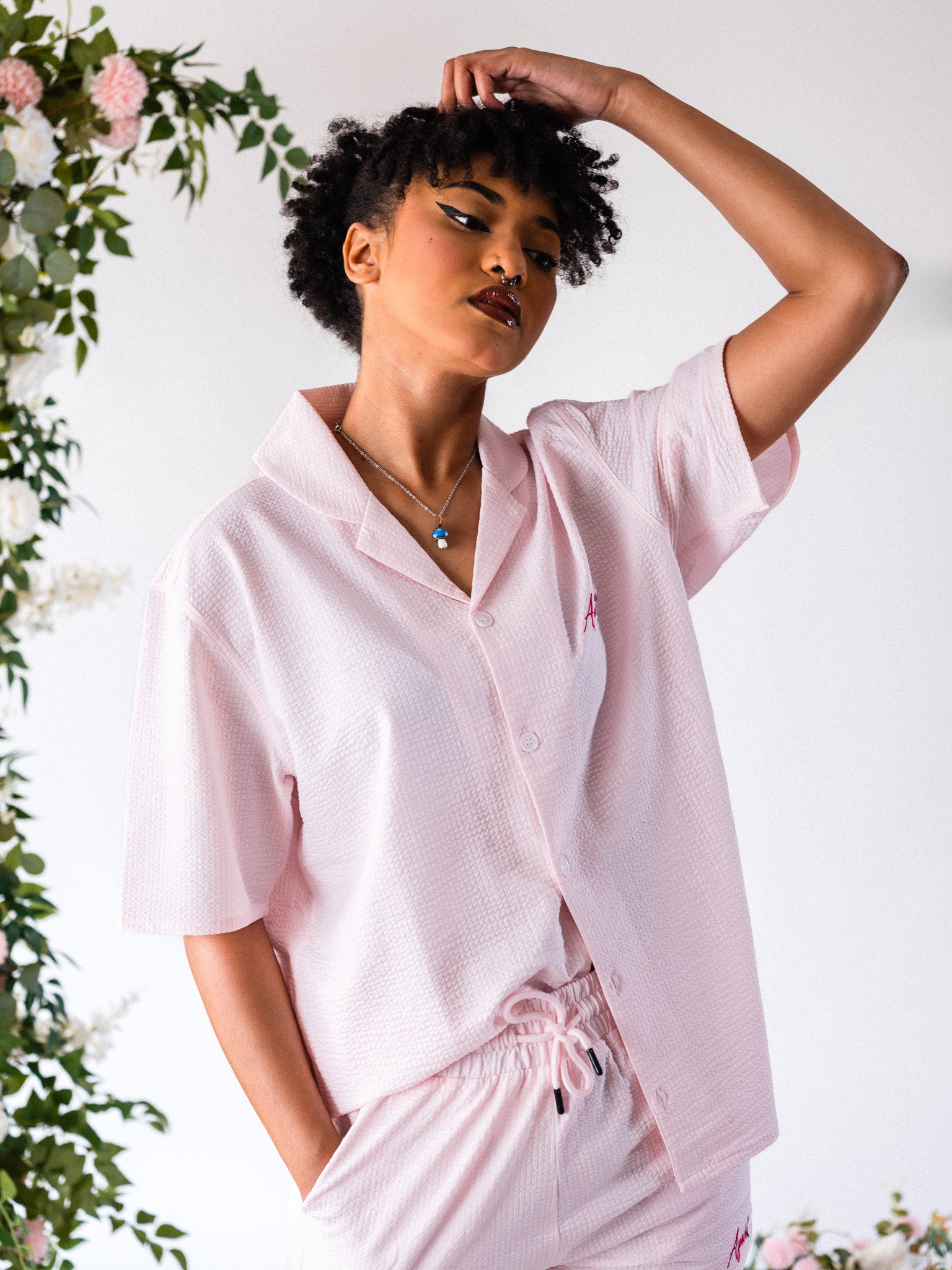 Oni Button Down Pink