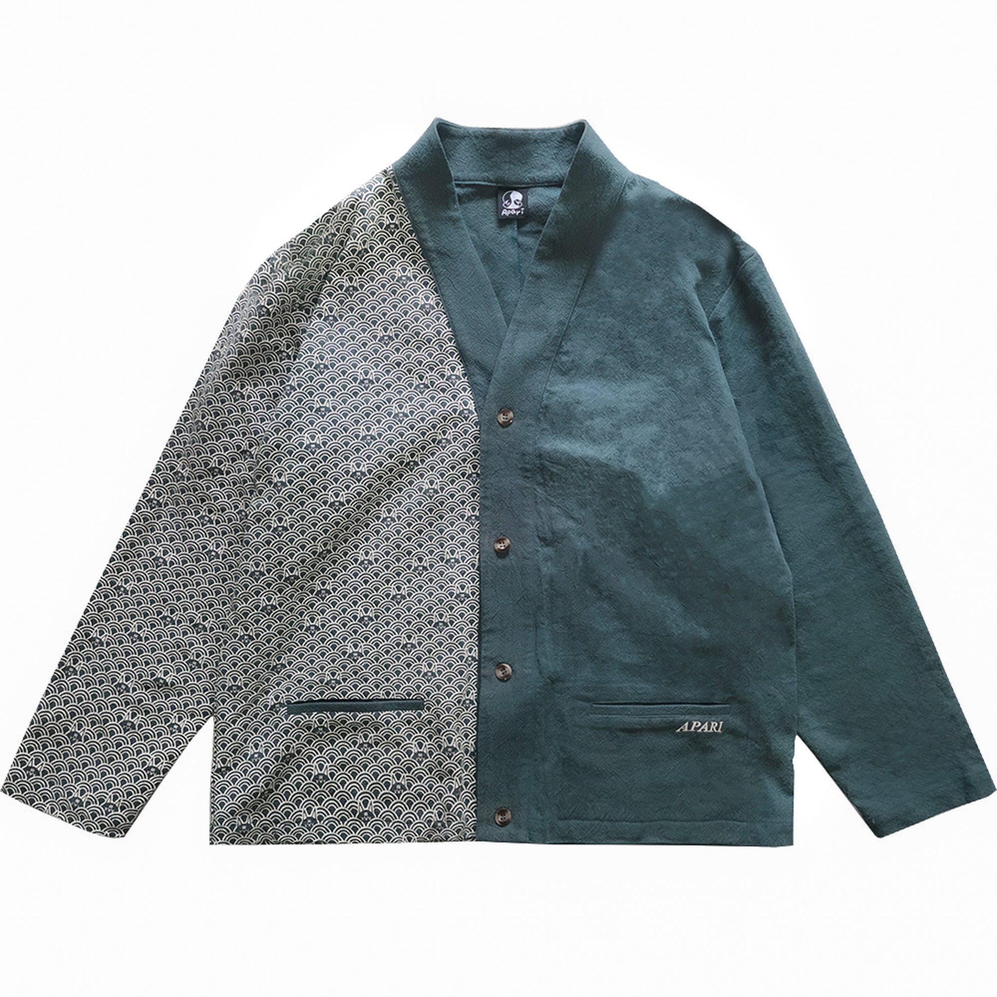 Kuo Wave Cardigan Teal