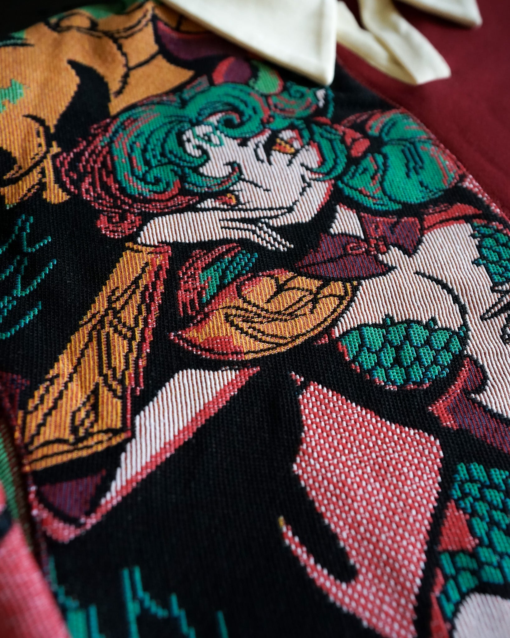 Woven Dragon Collared Pullover