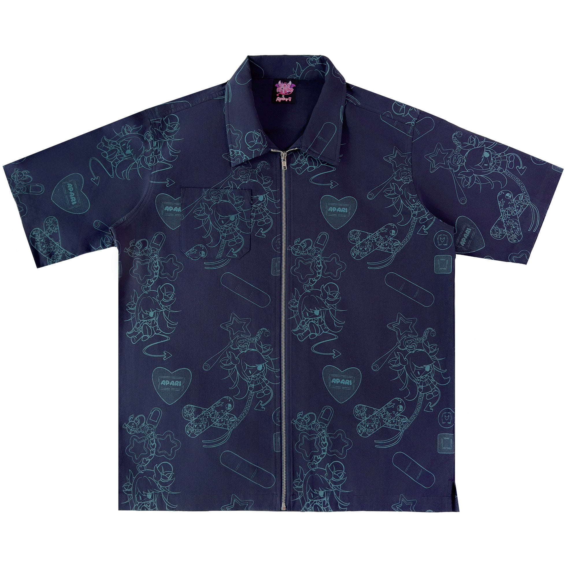 IM Charm Zip Work Shirt Navy