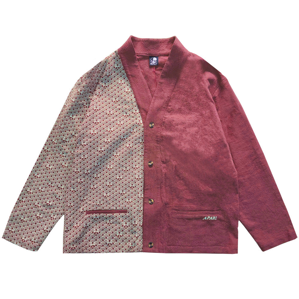 Kuo Wave Cardigan Maroon