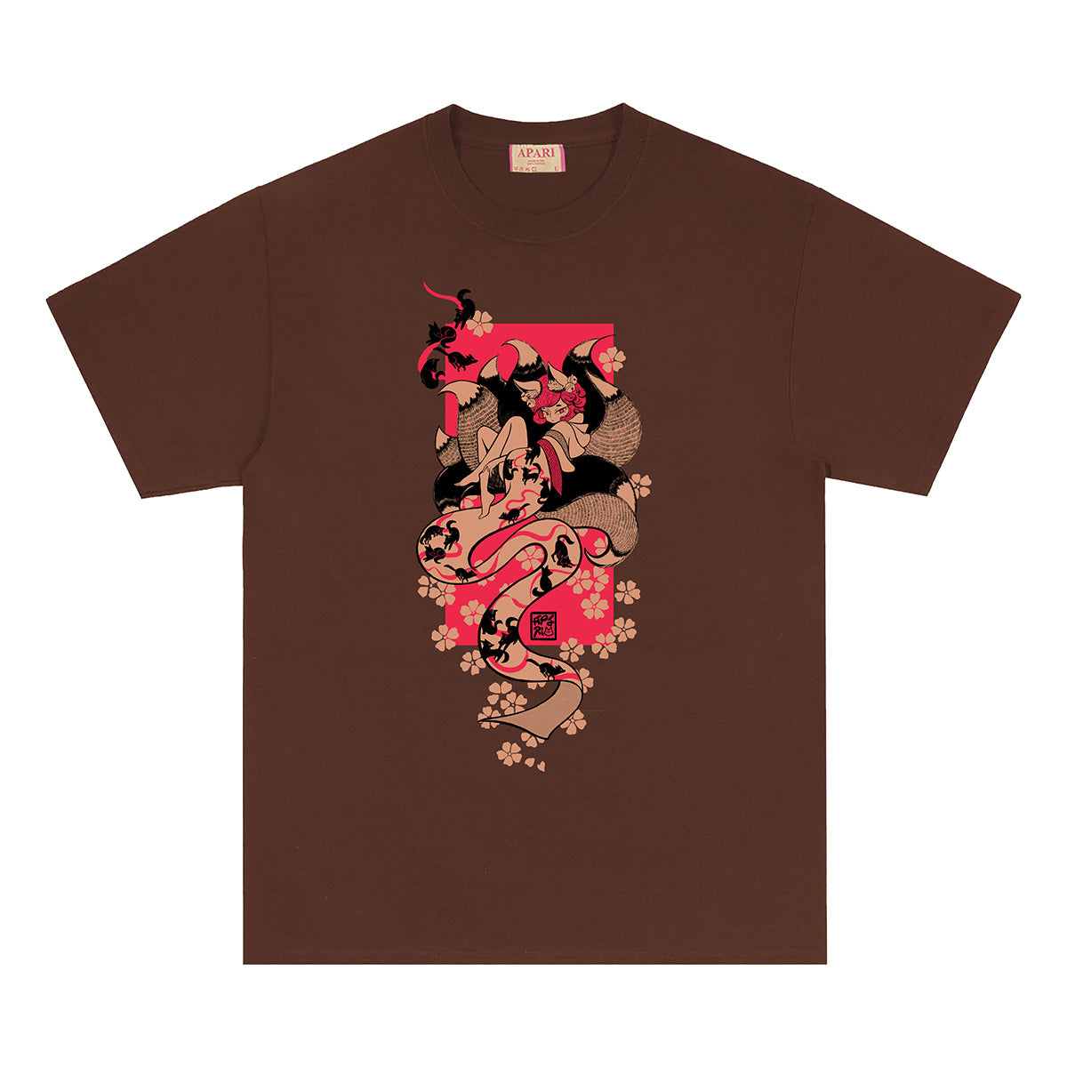 Sakura Kitsune Shirt Brown
