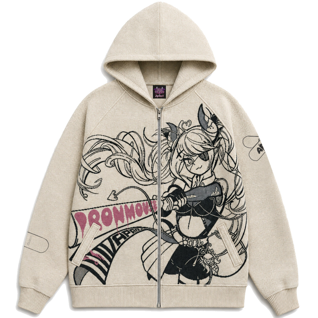 Bat Baddie Woven Zip Hoodie
