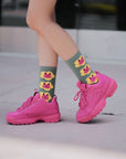 Kuo Flower Socks Sage