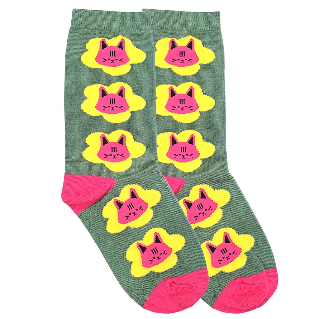 Kuo Flower Socks Sage