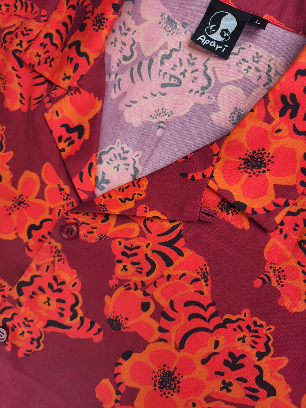 Tiger Button Down Maroon