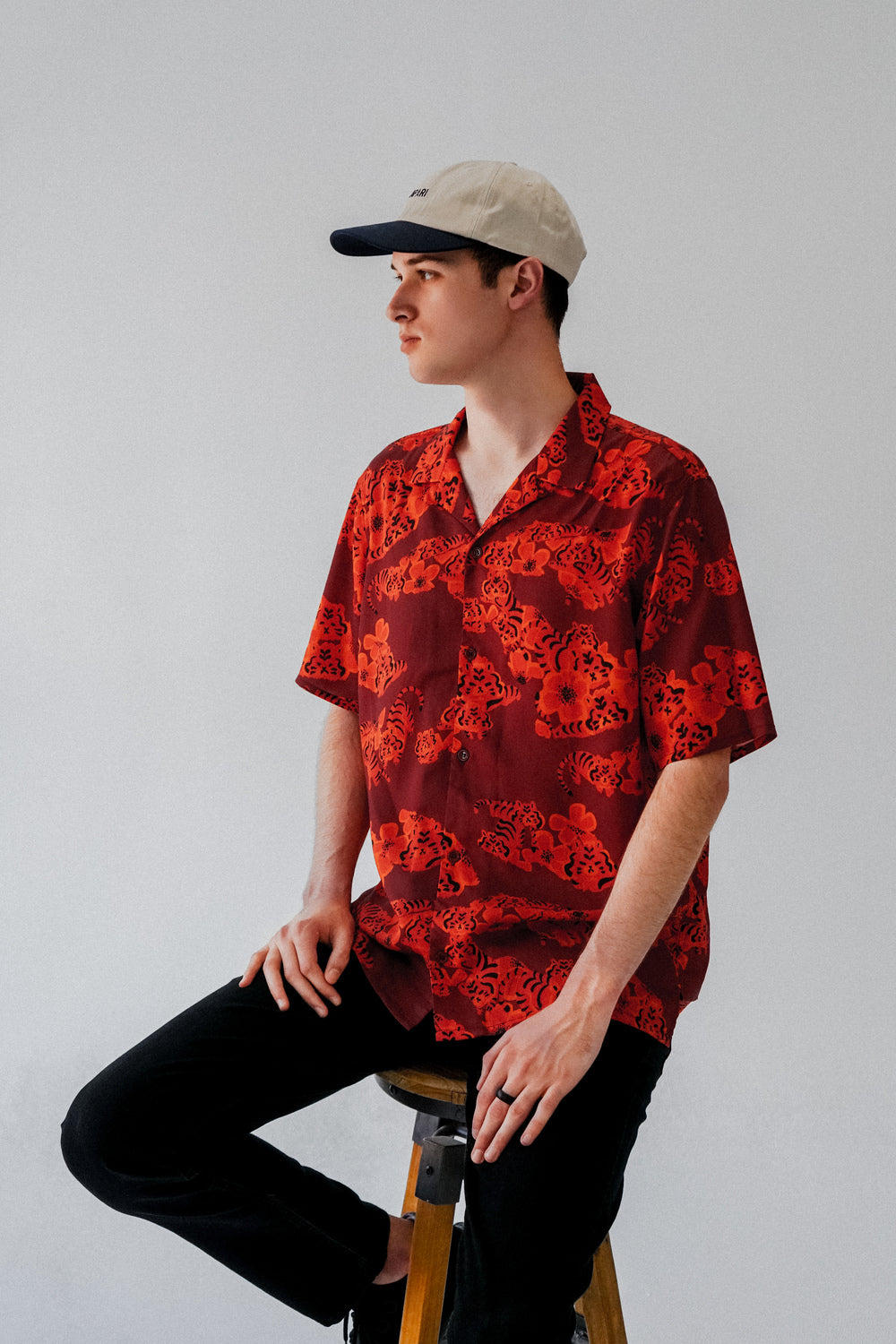Tiger Button Down Maroon
